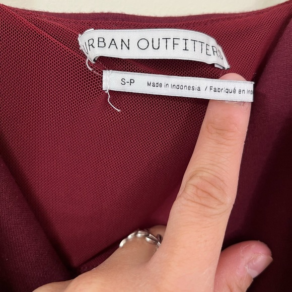 Urban Outfitters Ponte Lace Up Mini Dress in Burgundy - Picture 6 of 8